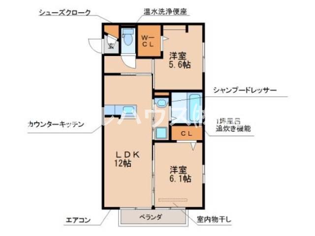 ソレイユ宿(2LDK/2階)の間取り写真