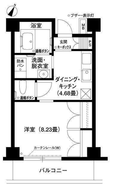 芦谷の杜(1DK/4階)の間取り写真