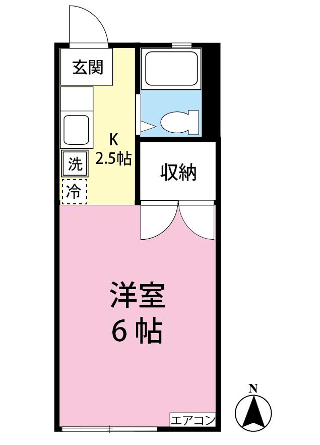 パナハイツリュウセイB(1K/2階)の間取り写真