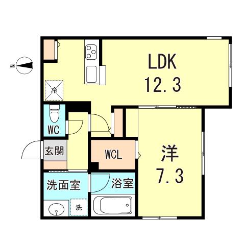 YS COURT II(1LDK/1階)の間取り写真