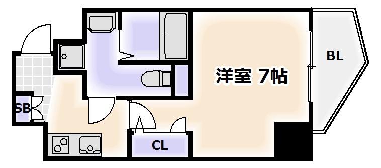 エグゼ阿倍野(1K/3階)の間取り写真