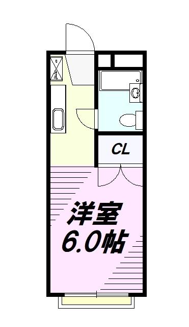 ハイツタケハナ(ワンルーム/1階)の間取り写真