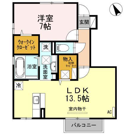 ハイツそれいゆ(1LDK/1階)の間取り写真