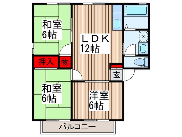 パナサンビューハイツ(3LDK/1階)の間取り写真