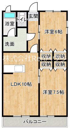 パレスイーズ(2LDK/1階)の間取り写真