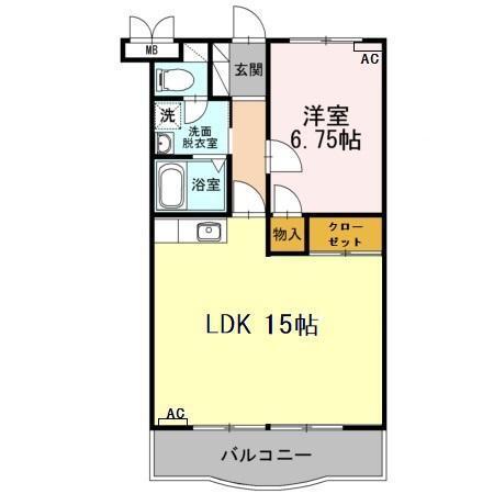 ルミエールU(1LDK/3階)の間取り写真