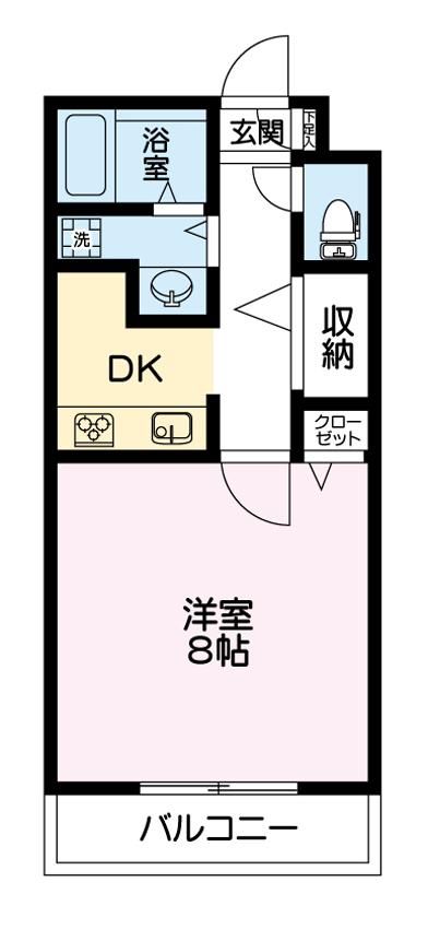 旭化成 HEBEL MAISON(1DK/2階)の間取り写真