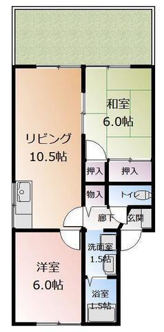 アビテフォーレ(2LDK/1階)の間取り写真