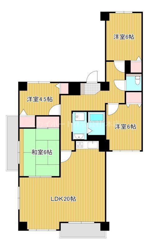 パークビュー四ツ池(4LDK/11階)の間取り写真