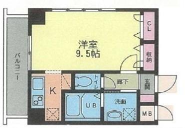 茶木ビル(1K/6階)の間取り写真