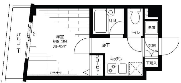 ステージグランデ高円寺南(1K/6階)の間取り写真