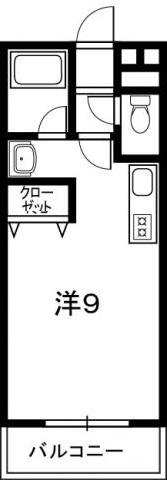 グリーンハイツ(ワンルーム/3階)の間取り写真