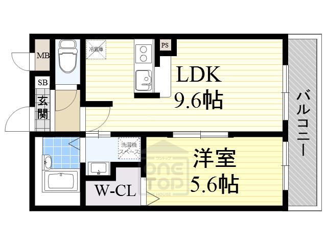 アムールELヨシモト(1LDK/2階)の間取り写真