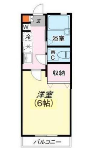 Hビル(1K/1階)の間取り写真