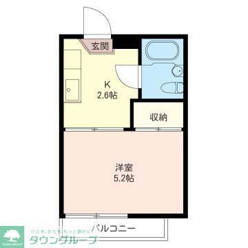 ハピネスコーセー(1K/1階)の間取り写真