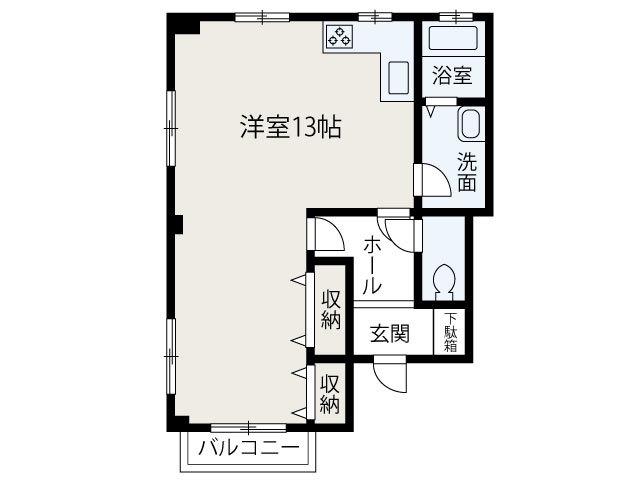 アイビス(ワンルーム/2階)の間取り写真