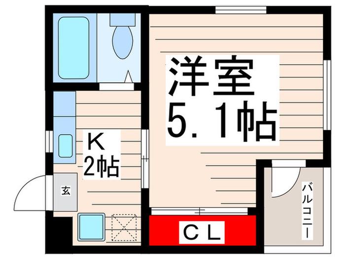 アミューズV(1K/3階)の間取り写真