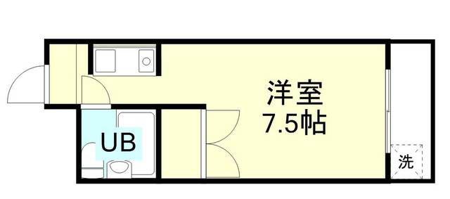 サンハイツ吉田(1K/3階)の間取り写真