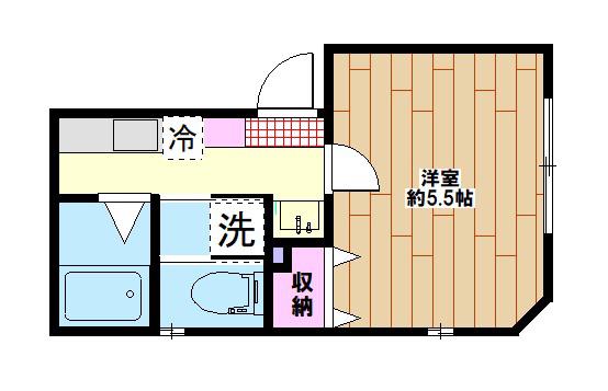 サンライズ谷塚(1K/1階)の間取り写真