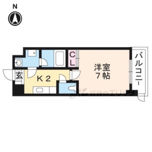 LA DOUCEUR南茨木(1K/6階)の間取り写真