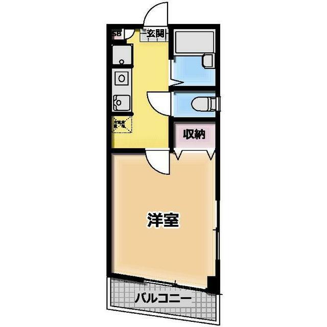 カスティーロ上池台(1K/3階)の間取り写真