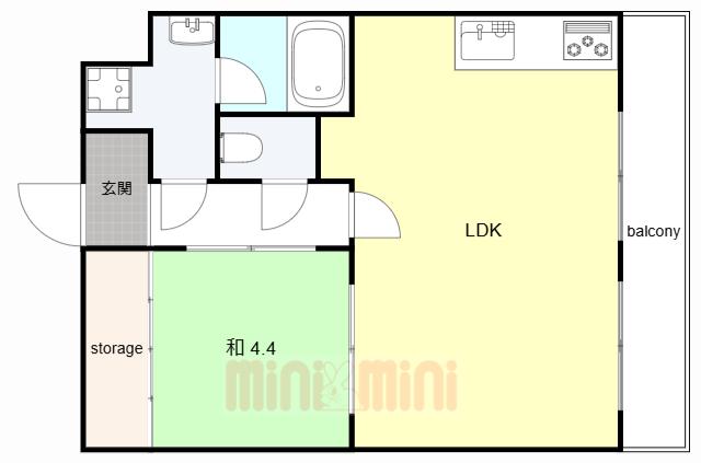 メゾンオリエント(1LDK/5階)の間取り写真