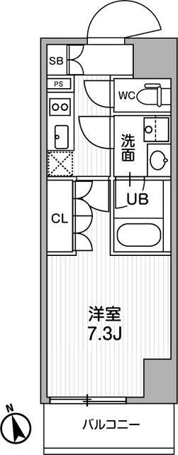 シーズンフラッツ浅草言問通(1K/4階)の間取り写真