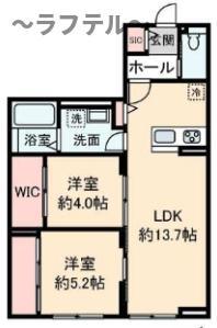 ハイムメゾン新狭山A(2LDK/2階)の間取り写真