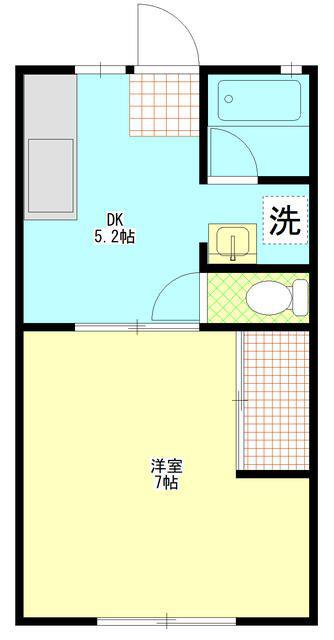 ファミールアサヒ(1DK/1階)の間取り写真