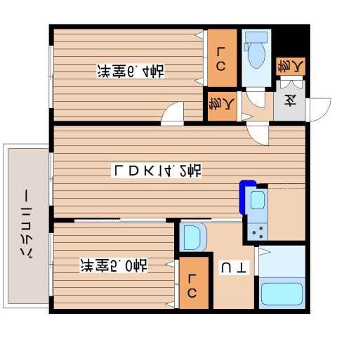 プレジデンス西町(2LDK/4階)の間取り写真