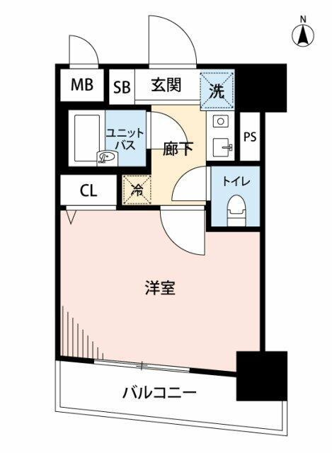 メインステージ蒲田II(1K/5階)の間取り写真