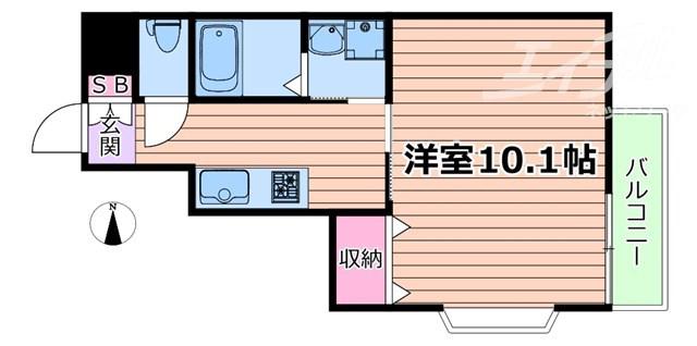 エスパシオ御崎(1K/3階)の間取り写真