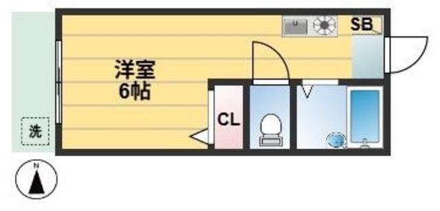 アキコーポ(ワンルーム/1階)の間取り写真