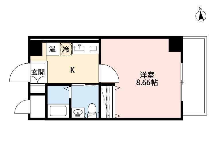 パークベア本厚木(1K/4階)の間取り写真