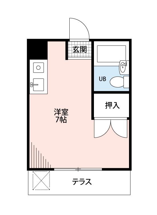 リバティベル北越谷(ワンルーム/2階)の間取り写真