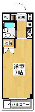 泉ヶ丘・アイビースクエア(1K/2階)の間取り写真
