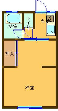 エスポワール清水(1K/2階)の間取り写真