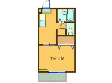 チェリーヒルズ3番館(1K/1階)の間取り写真