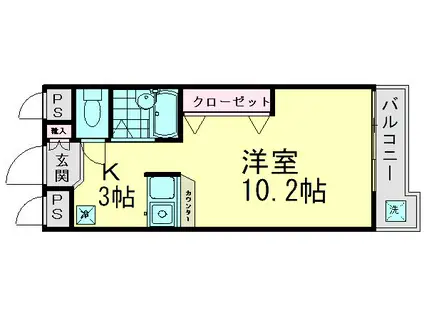 グレイスコート市川(ワンルーム/2階)の間取り写真