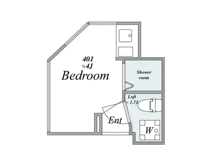 TRIAS618(1K/4階)の間取り写真