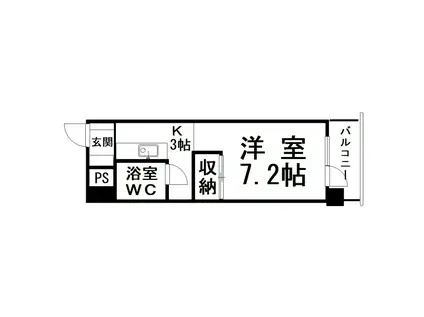 クレインマンション(1K/4階)の間取り写真