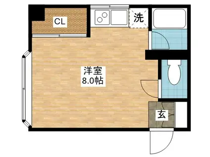 山口ビル(ワンルーム/4階)の間取り写真