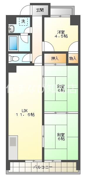 ベルツリー美園(3LDK/3階)の間取り写真