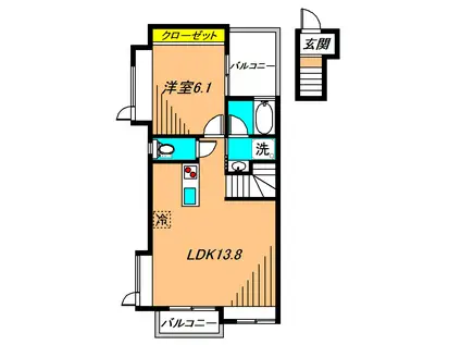 コートミソラ(1LDK/3階)の間取り写真