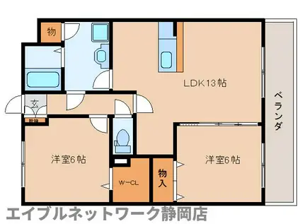 エスペランス大岩本町(2LDK/1階)の間取り写真