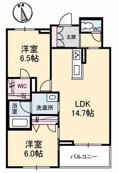 ベル・クレール(2LDK/3階)の間取り写真