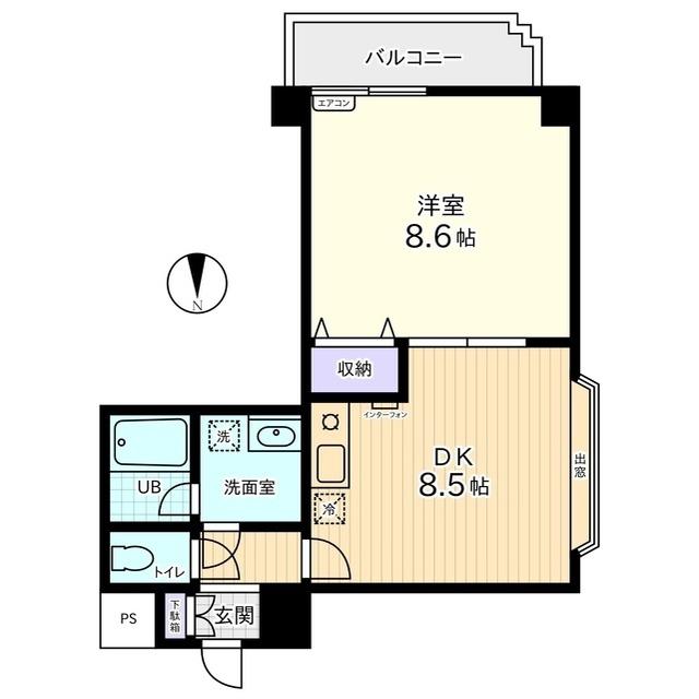 信開グラビス城川原(1LDK/3階)の間取り写真