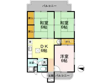 ラ・メゾン・ドゥ・富貴(3DK/3階)の間取り写真