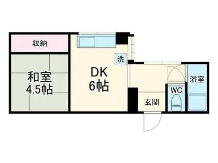 セントラルマンション(1DK/3階)の間取り写真