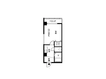 レガート昭和(1K/3階)の間取り写真